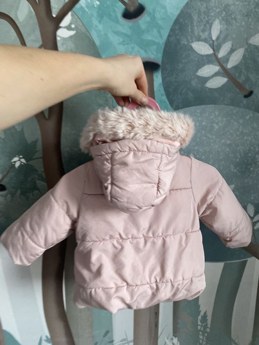 Kurtka zimowa niemowlęca pudrowy róż Zara rozm. 74