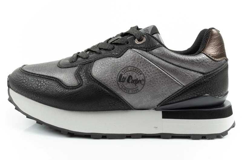 Lee Cooper sneakersy damskie wygodne wytrzymałe szare czarne r. 36-41