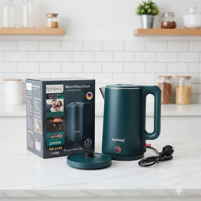 Новый синий электрочайник