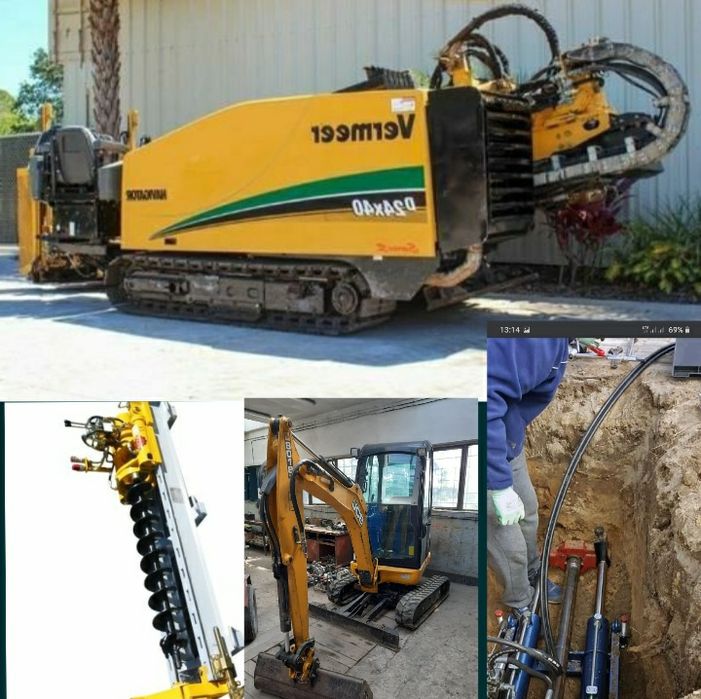 Przewierty przeciski przyłącza odwodnienia usługi minikoparką