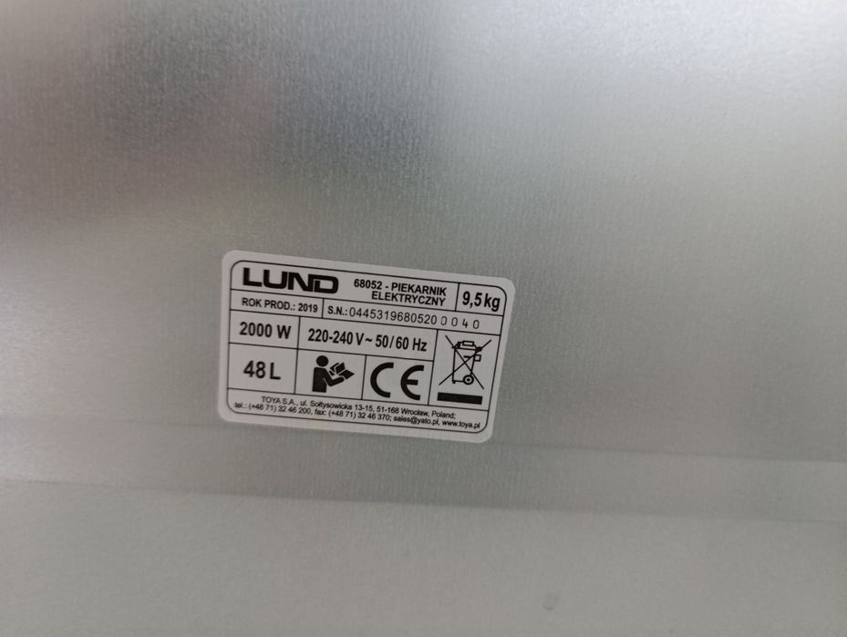 Piekarnik elektryczny Lund 2000W 48L