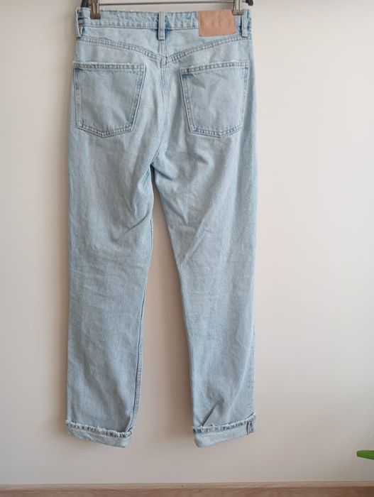 proste błękitne jeansy Zara 36/S straight