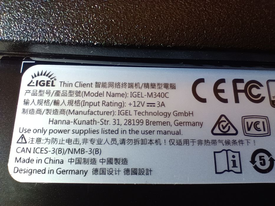 МиниПК неттоп тонкий клиент IGEL M340C AMD GX-424CC 4Gb DDR3 120Gb SSD