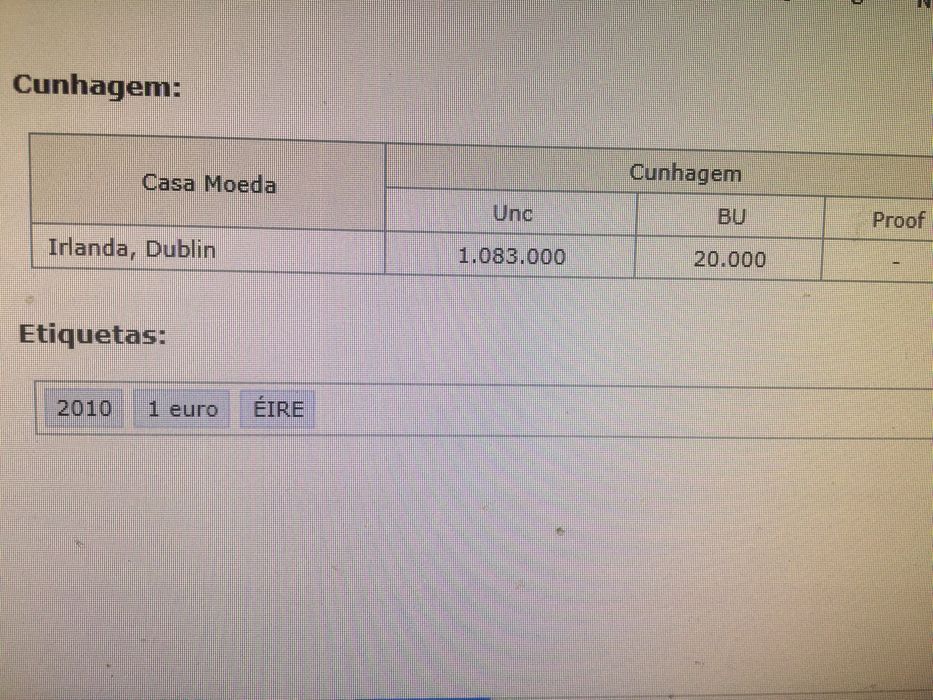 Moedas euro Irlanda BASTANTE RARAS