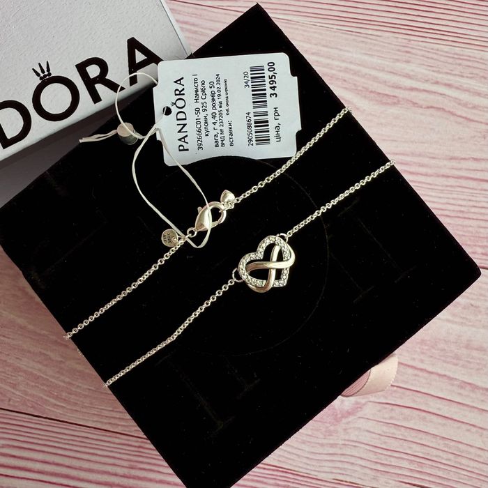 Намисто пандора оригінал срібло кулон pandora ланцюжок серце підвіска