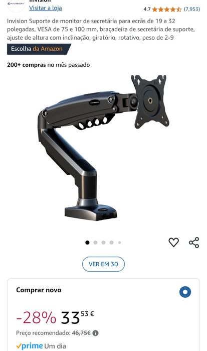 Monitor Mount with Damper (New)64751075452674123