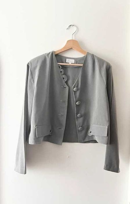 Szary popielaty żakiet damski na lato Giovani L 40