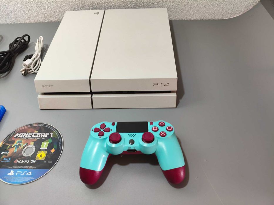 Playstation 4 Branca Com Jogo