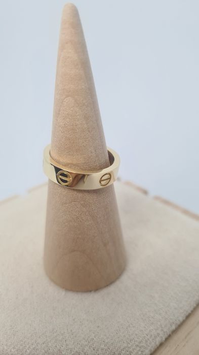 Nowy złoty pierścionek typu Cartier obrączka śrubki gładka masywna 585