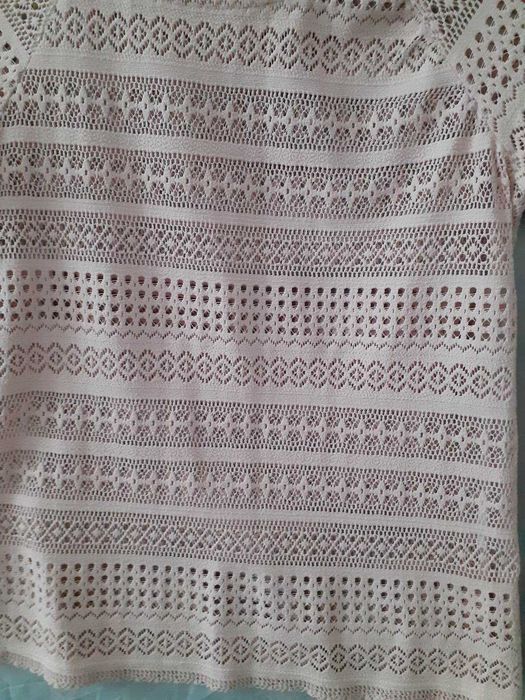 Ażurowa bluzka - pudrowy róż