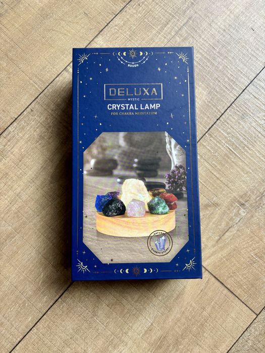 Lampka LED z kryształami # naturalne kamienie # Deluxa crystal lamp