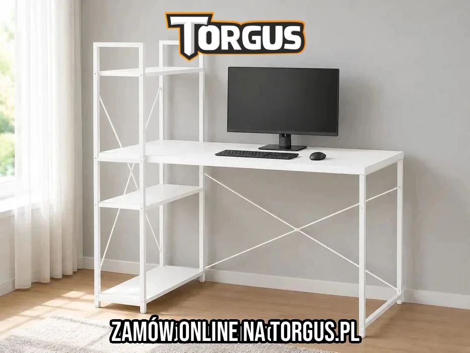 NOWE Duże Biurko 120x60 cm Metalowe Loftowe Komputerowe Do Pracy Biura Biurka Gamingowe Meble Szkolne Loft OKAZJA! Czarne Białe Jasne Ciemne FAKTURA!