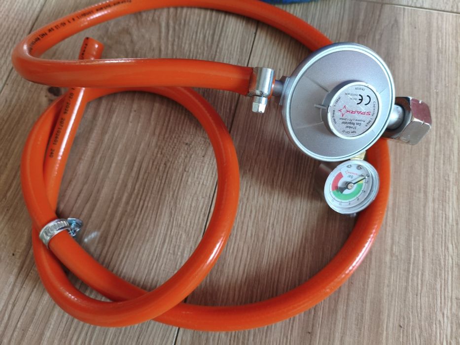 Komplet: pełna butla propan butan 11kg + taboret żeliwny 9.8 kw + reduktor 37 mbar