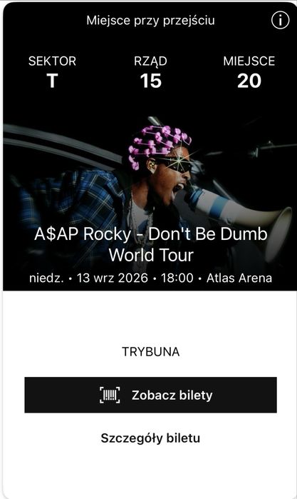 A$ap Rocky Bilet trybuny