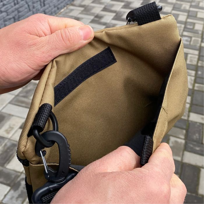 Чоловіча сумка через плече Agent Ctown molle velcro пісочний койот беж