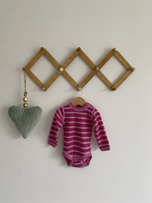 Body reflex 62 paski różowe wełna merino