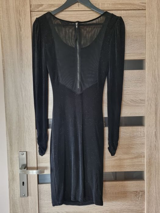 Sukienka damska Guess czarna brokat