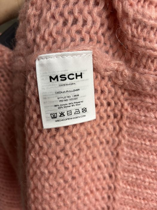 MSCH copenhagen sweter swetr moher wełna lana bufiaste rekawy L 40 XL