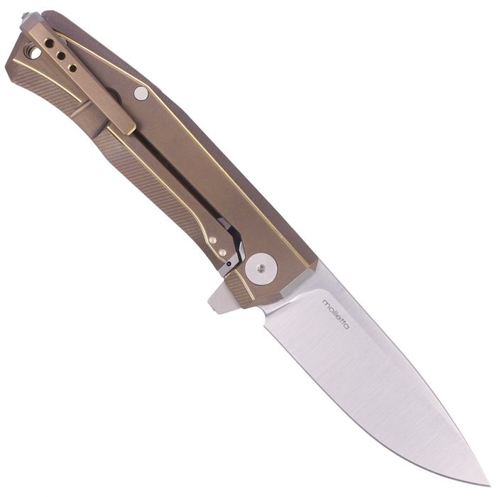 Nóż składany LionSteel Myto Bronze Titanium, Satin M390 by Molletta