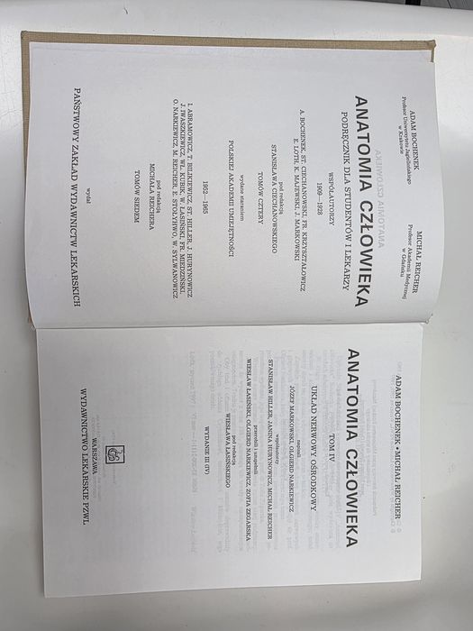 Anatomia człowieka IV Adam Bochenek Michał Reicher