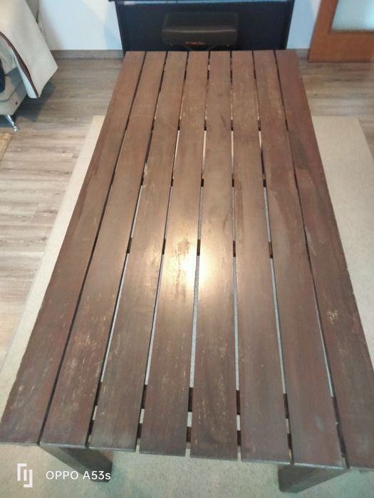 Mesa exterior em madeira exótica