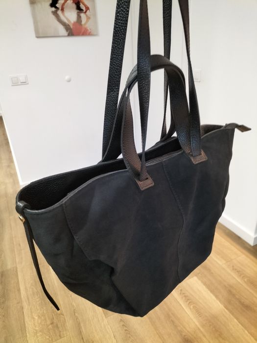 Piękna torebka shopper włoska jakość  wykonana z naturalnej skóry zams