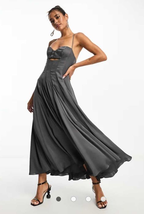 Asos Nowa sukienka satynowa balowa 40  midi