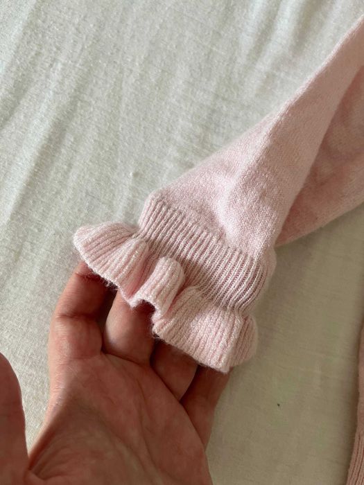 Camisola de malha ZY Baby rosa com gola de folho, 6-9 meses