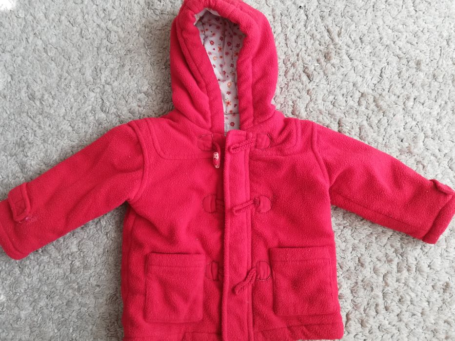 Czerwona kurtka parka dla dziewczynki roz. 6-12 m-cy