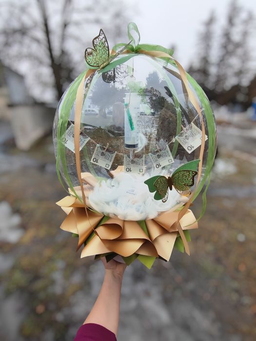 Balonbox flowerbox balonowy prezent urodziny chrzest komunia 18 roczek