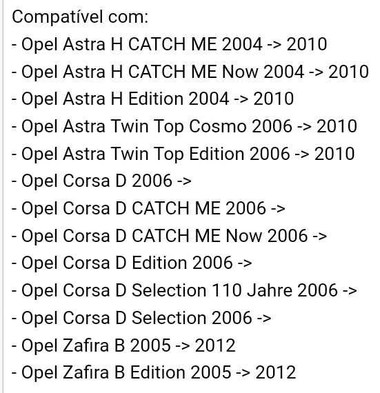 Moldura para Rádio Opel 1 DIn