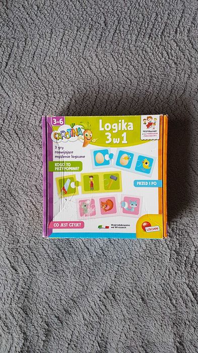 Gra/Puzzle Logika 3w1, Carotina, Lisciani, nauka przez zabawę