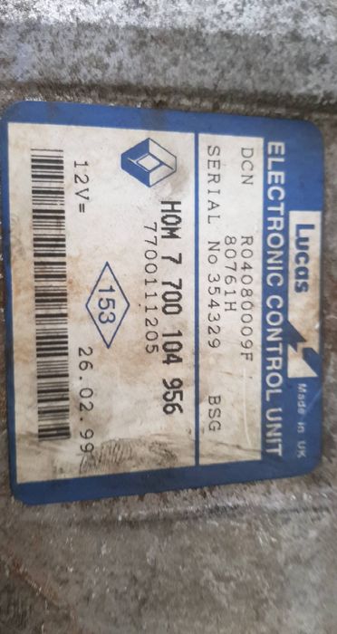 Centralina motor / ECU RENAULT Clio II (BB0/1/2_, CB0/1/2_)