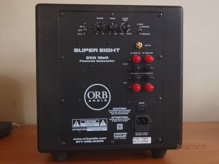 Orb Audio Super Eight Subwoofer.