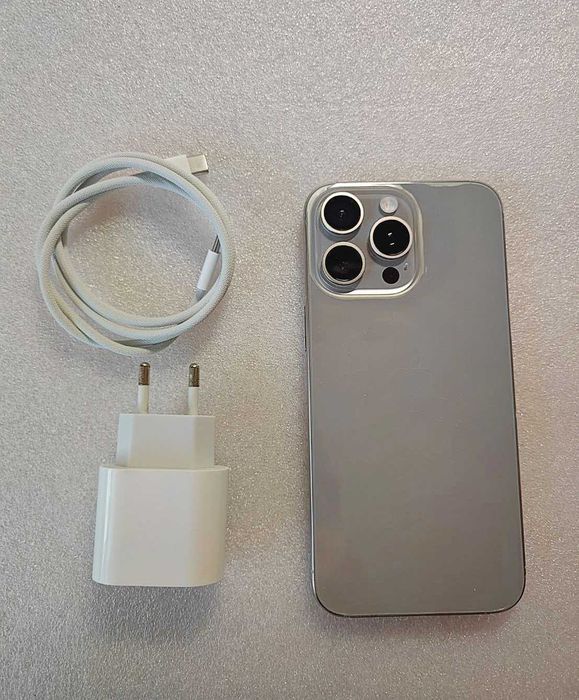 Iphone 15 pro max 256gb Natural Titanium фіз-sim, всі функції працюють