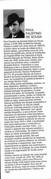 "As Minhas Memórias. Leiria, 1909 a 1939" de Raul Faustino de Sousa [Novo]