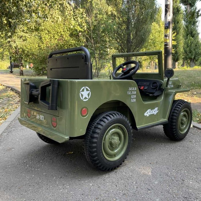 JEEP Terenowy 4x4 Retro Wojskowy Auto AKUMULATOR Elektryczny DZIECI RC