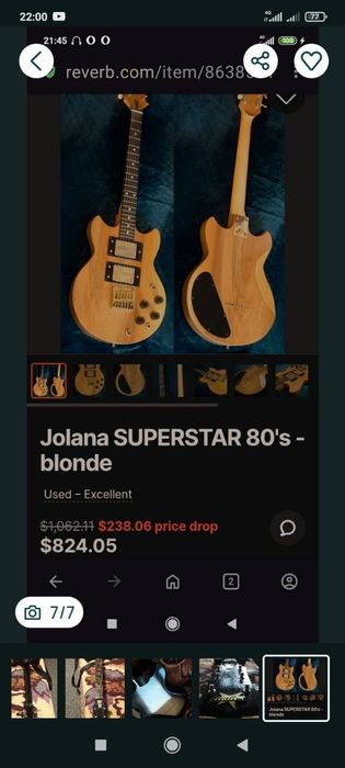 Електрогітара JOLANA  SUPERSTAR  Накрутити можна звук Gibson i Fender