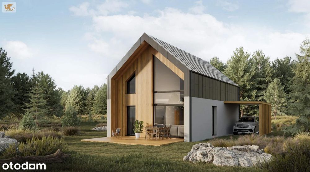 Dom szkieletowy PREMIUM – Dobczyce, działka 750 m2, deweloperski +