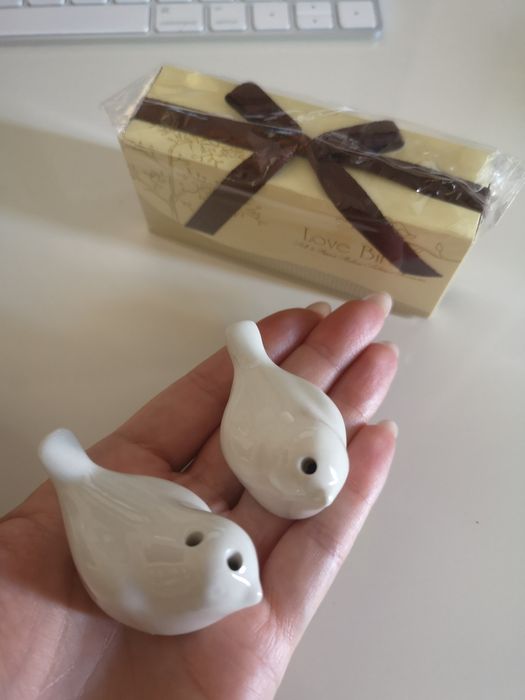 Lembrança de festa saleiro e pimenteiro