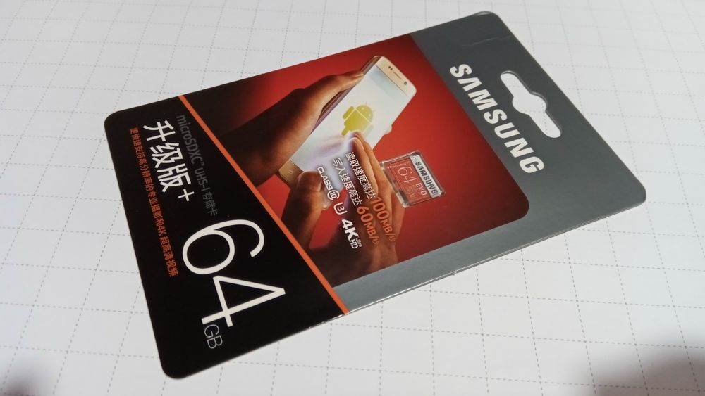 Cartão de memória 64 gb Samsung Evo Plus - class 10 - U3 - 4K ultra Hd