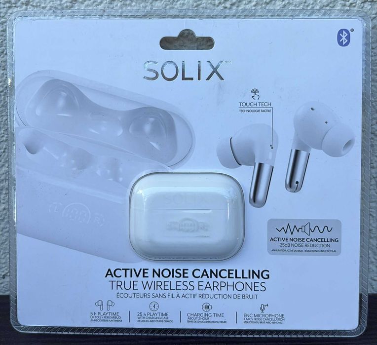 1 x Słuchawki douszne bezprzewodowe Solix, Białe , NOWE