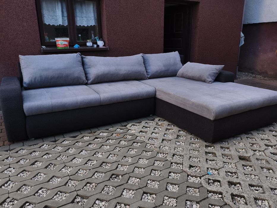 Narożnik z funkcją spania kanapa sofa łóżko meble transport