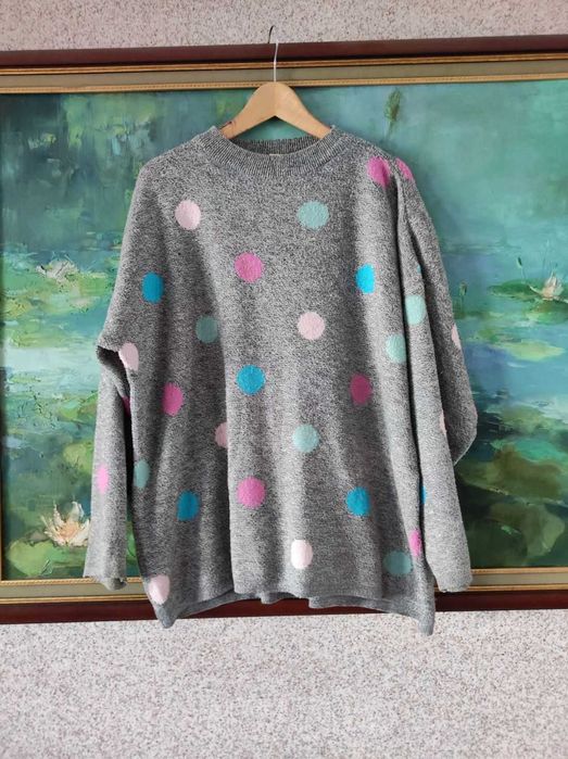 sweter oversize szeroki ciepły mięciutki damski kardigan bluza pulower