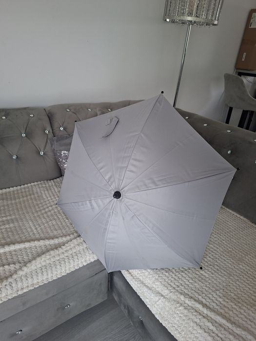 Parasol parasolka parasoleczka uniwersalny uchwyt siwa szara bdb