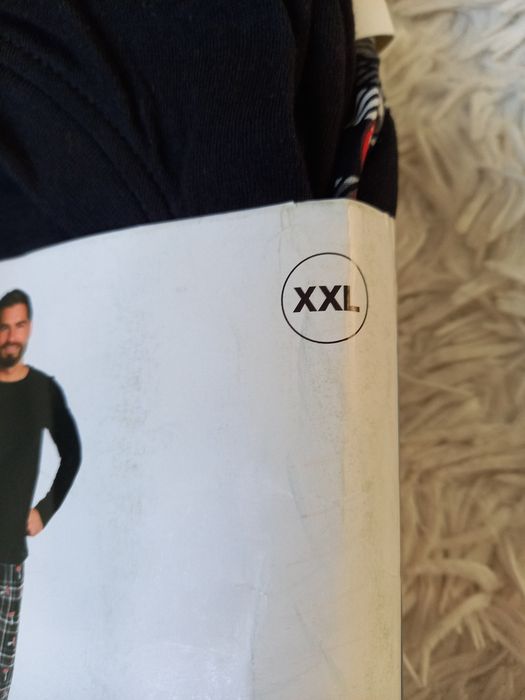 Piżama męska czarna bawełniana rozmiar xxl