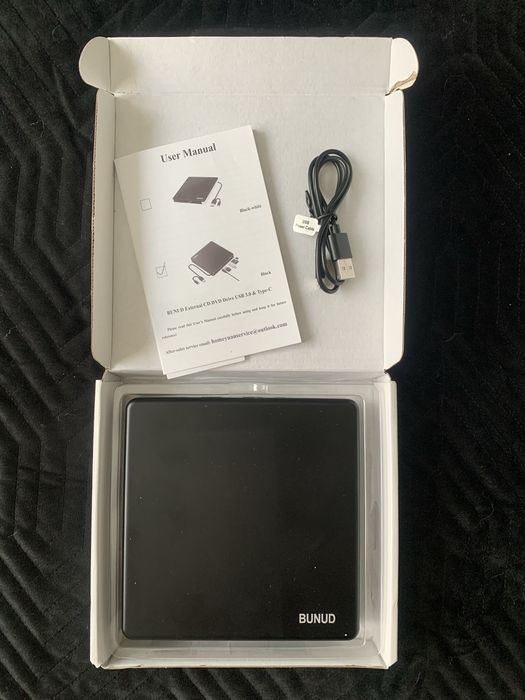 Zewnętrzny napęd nagrywarka CD/DVD USB 3.0 + Type-C BUNUD | Nowy