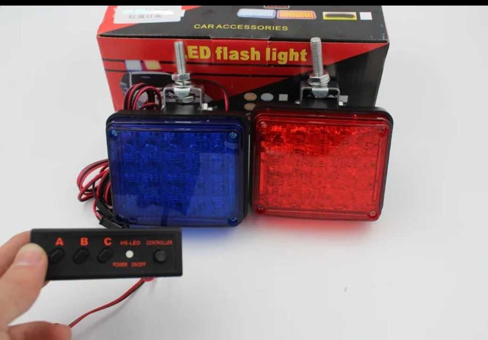 Стробоскоп Поліцейська мигалка червоно-синій 40 світлодіодів.