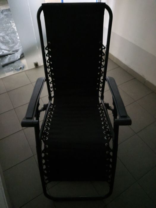 Leżak ogrodowy plażowy z podparciem na nogi