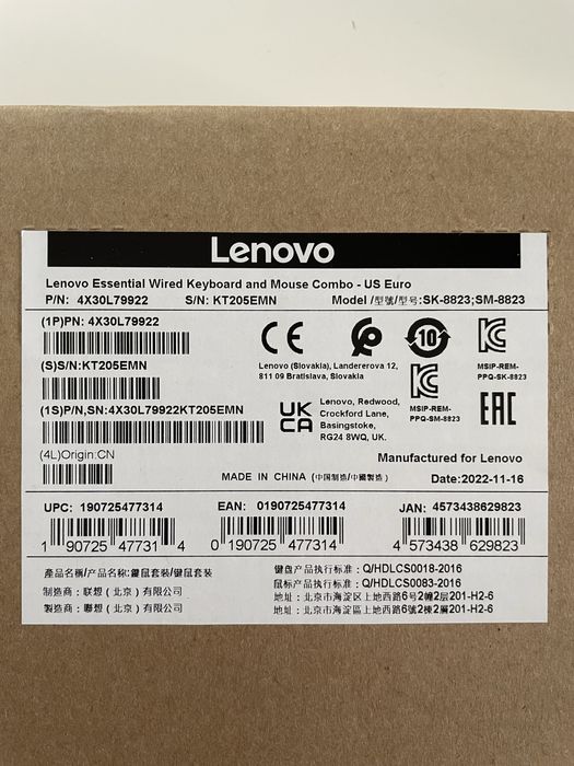 Lenovo zestaw klawiatura i mysz 4X30L79922 czarna